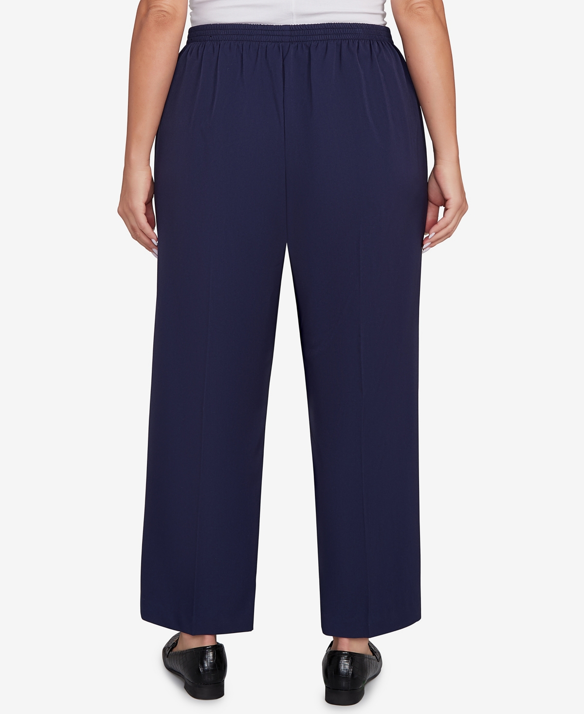 Alfred Dunner Plus Size Saratoga Springs Side Seam Pocket Average Length Twill Pants In Blue
