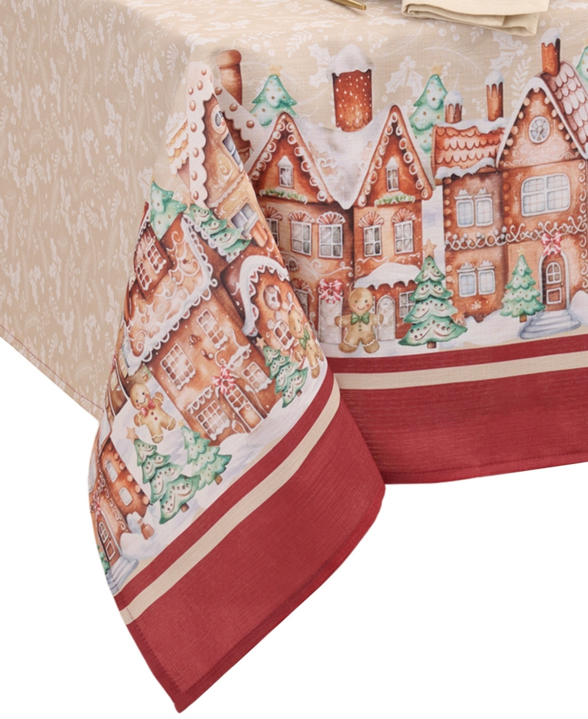 Elrene Gingerbread Bliss Printed Rectangle Tablecloth, 102" x 60"
