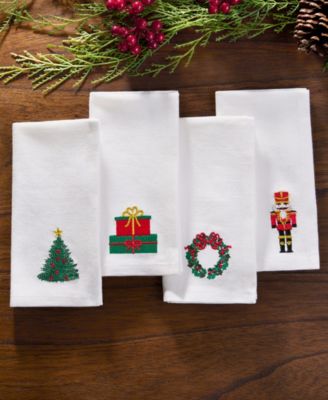 Holiday 4-Pc. Embroidered Napkin Set, 17" x 17"