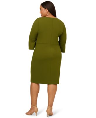 Plus Size Twist Crepe V-Neck Short Dress
