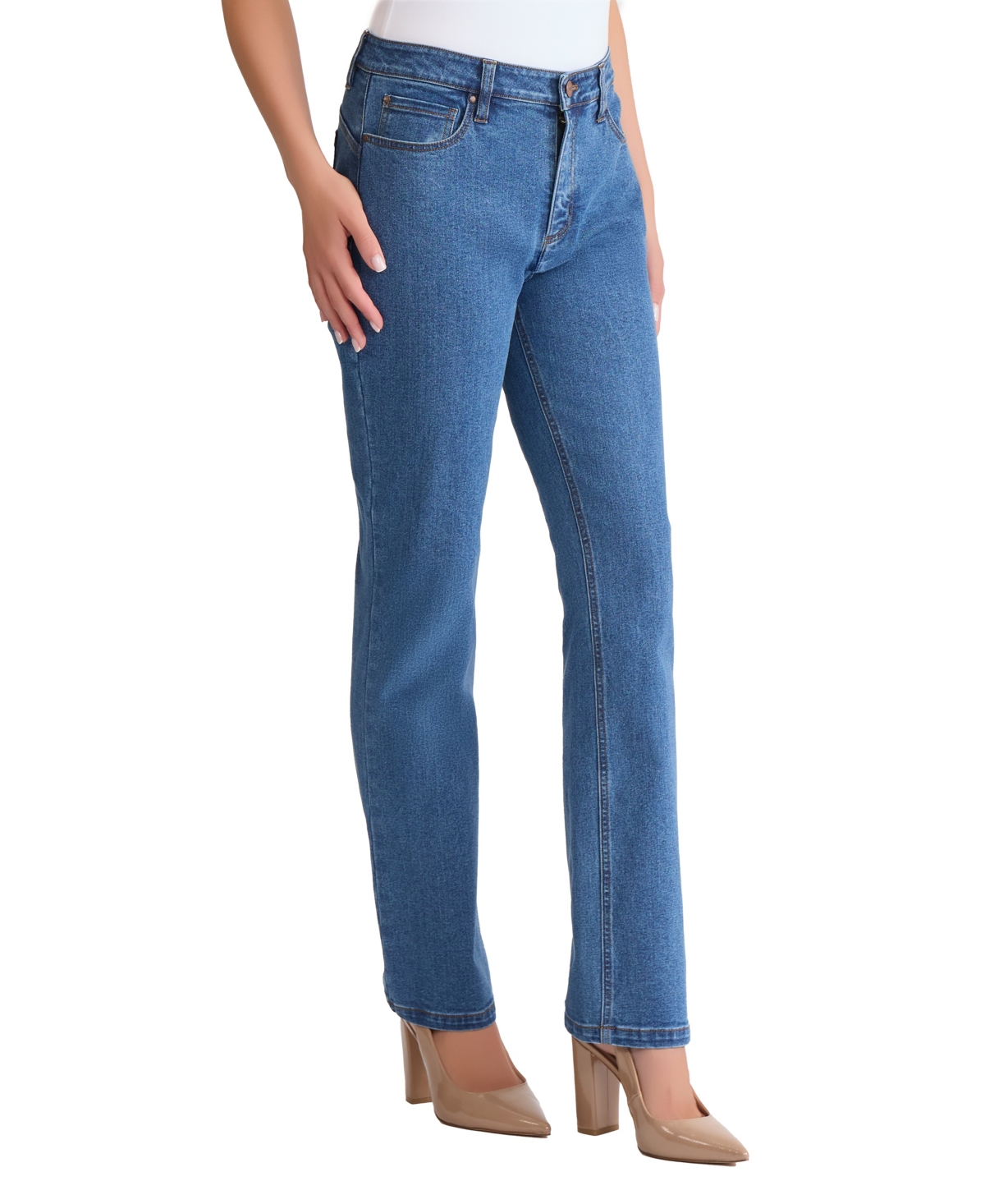 Jones New York Lexington Straight Leg Jeans In Blue