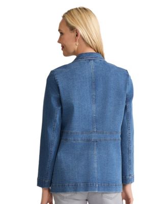Women's 3 Button Patch Collar Jacket