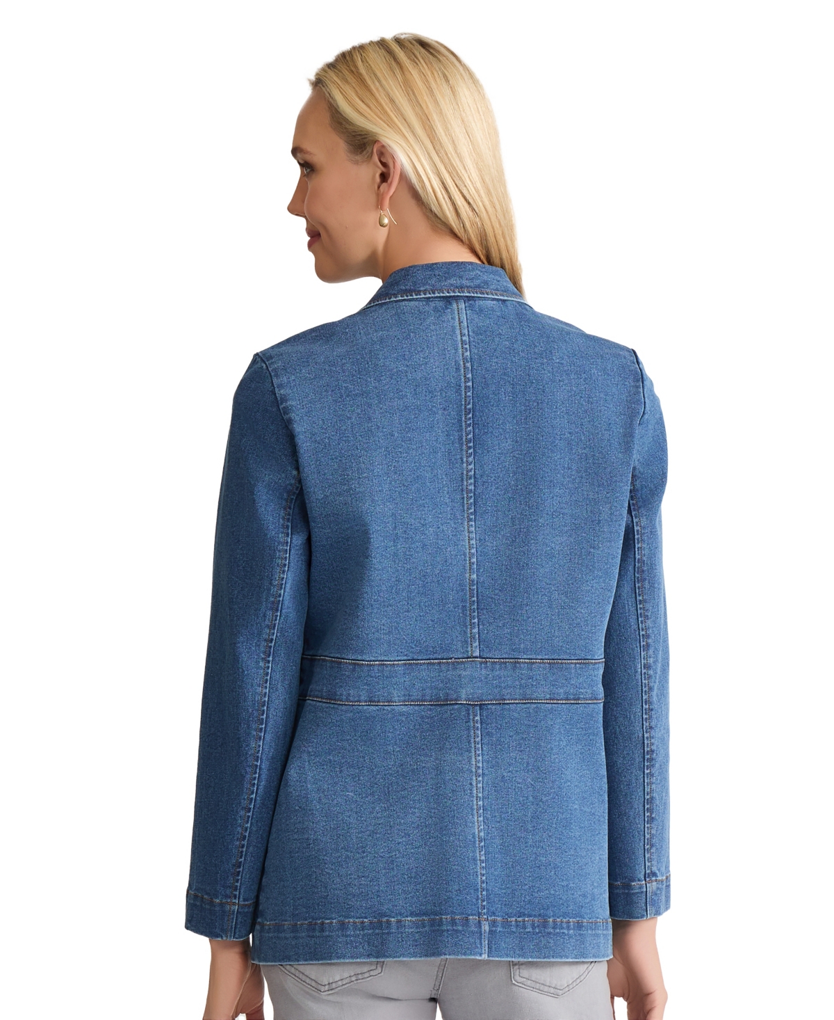 Jones New York Women's 3 Button Patch Collar Jacket