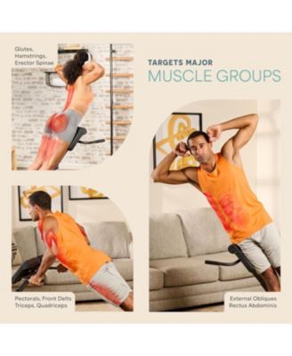 Adjustable Hyperextension Bench for Glutes, Hamstrings, and Lower Back - Foldable Home Gym Equipment