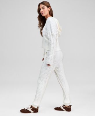 Women's Cable-Knit Jogger Pants, Macy's Exclusive