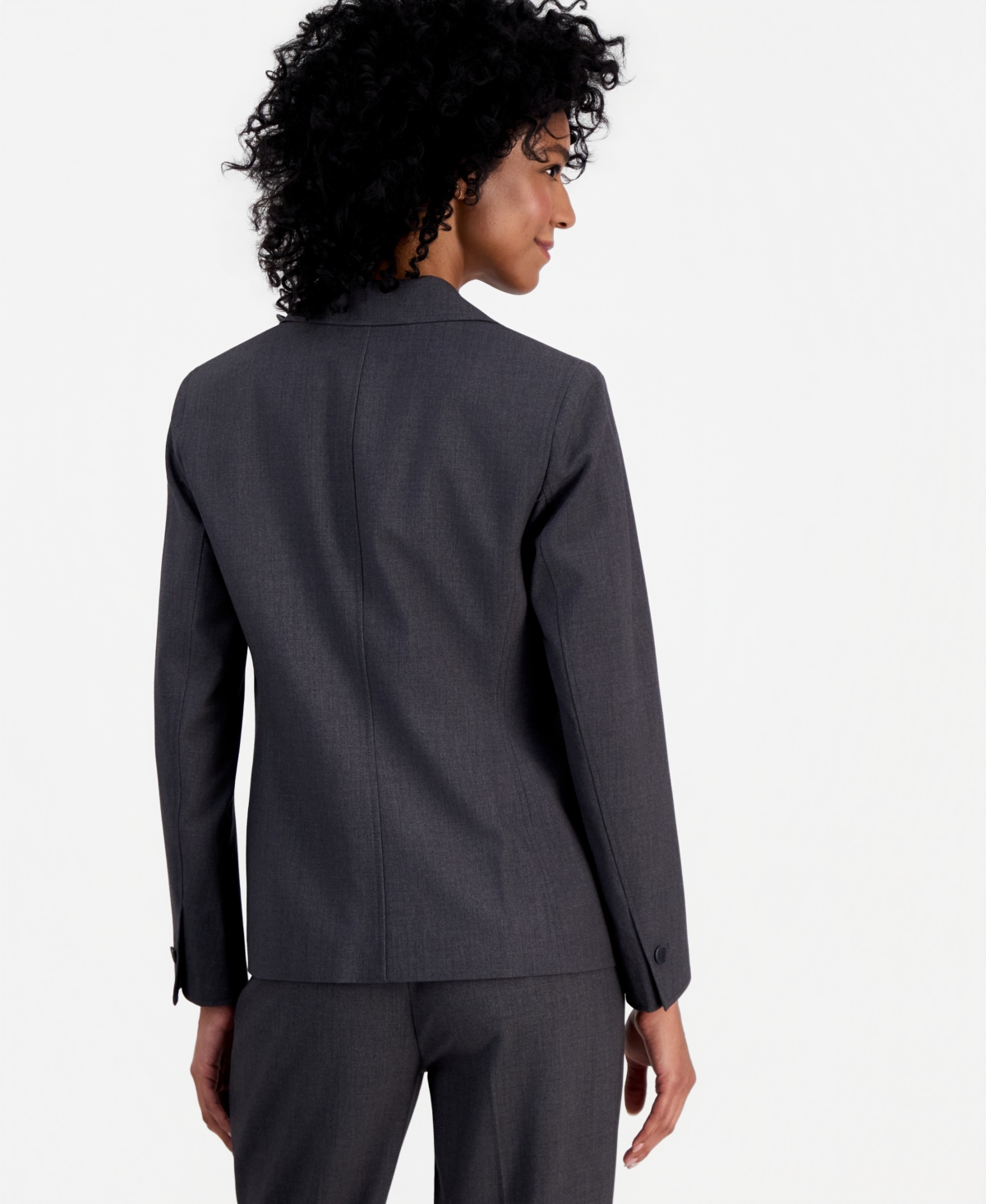 Anne Klein Single-Button Notched-Lapel Blazer