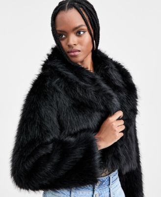 Women's Faux Fur Cropped Coat, Macy's Exclusive