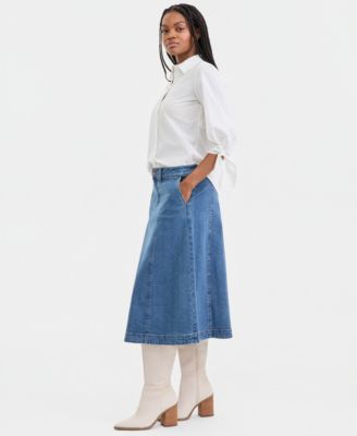 Women's Pocket-Detail Midi Skirt