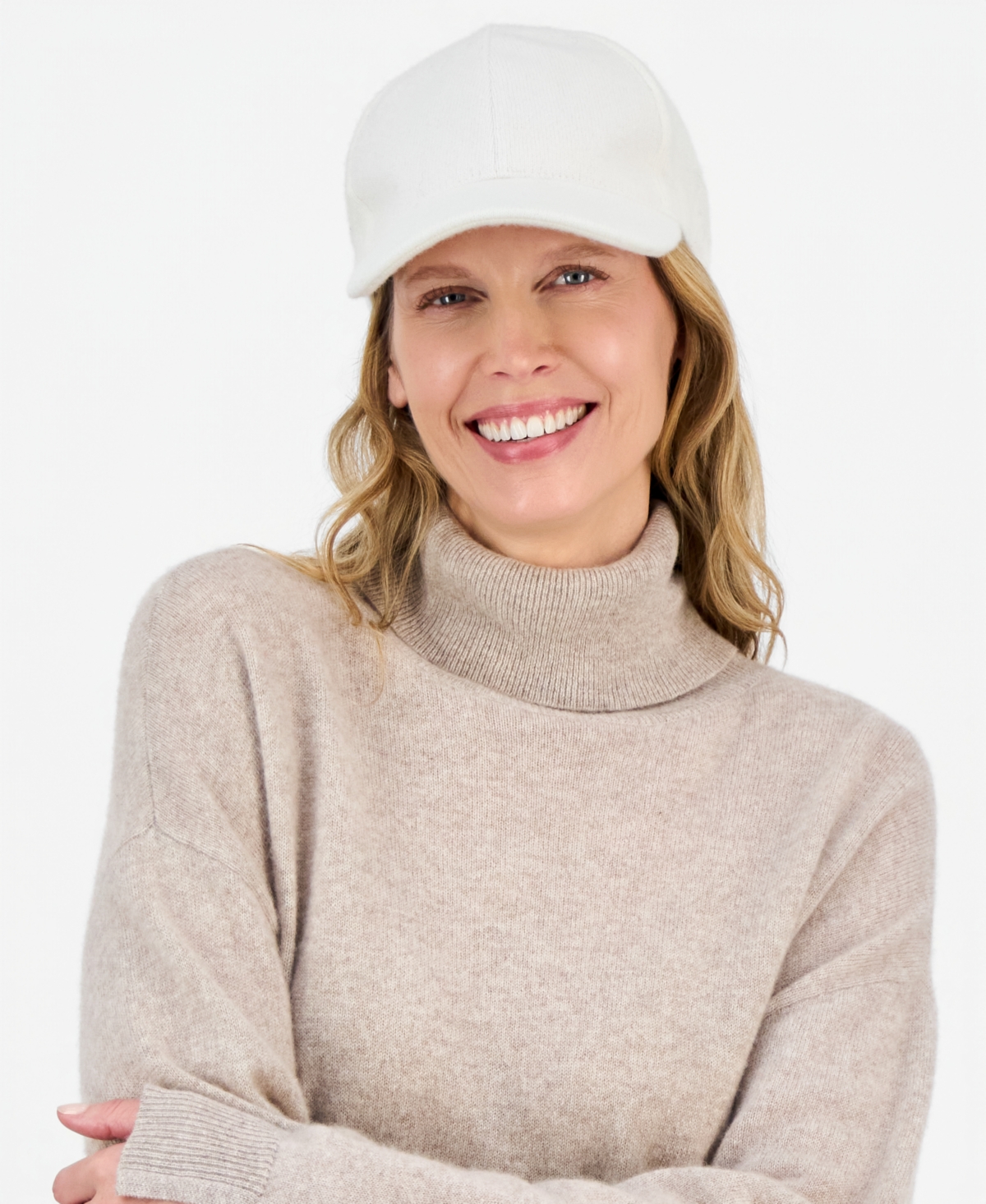 Charter Club Cashmere Baseball Hat, Macy's Exclusive In White