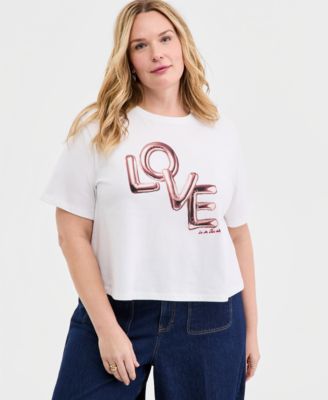 On 34th - Trendy Plus Size Love Is In The Air Graphic T-Shirt
