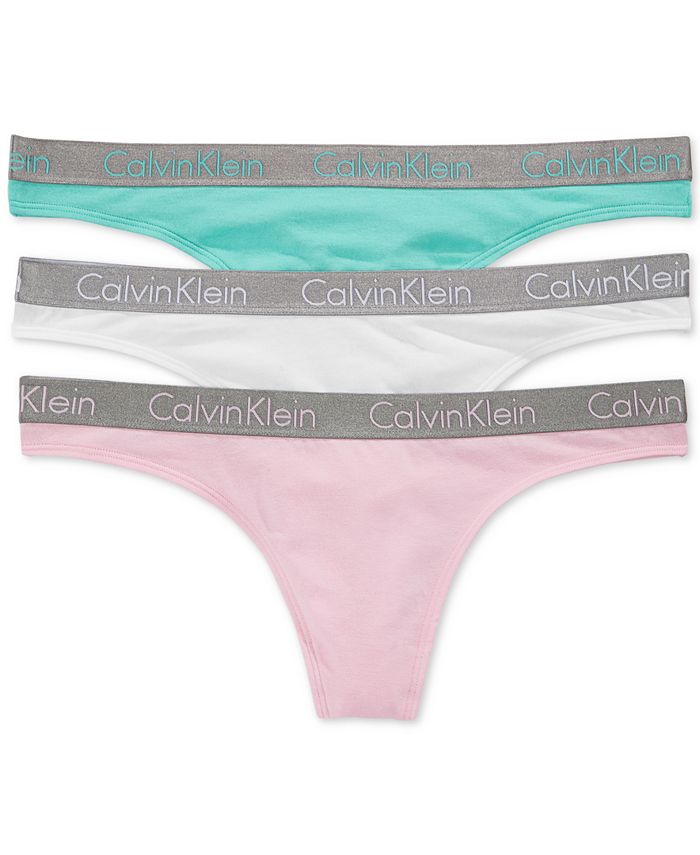 Calvin Klein Radiant Thong 3-Pk QD3590 & Reviews - Bras, Underwear ...