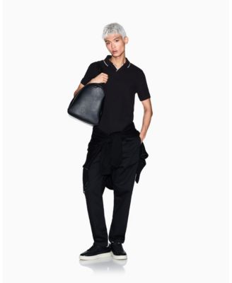 Men's Johnny Collar Pique with Collar Tipping Polo Shirt