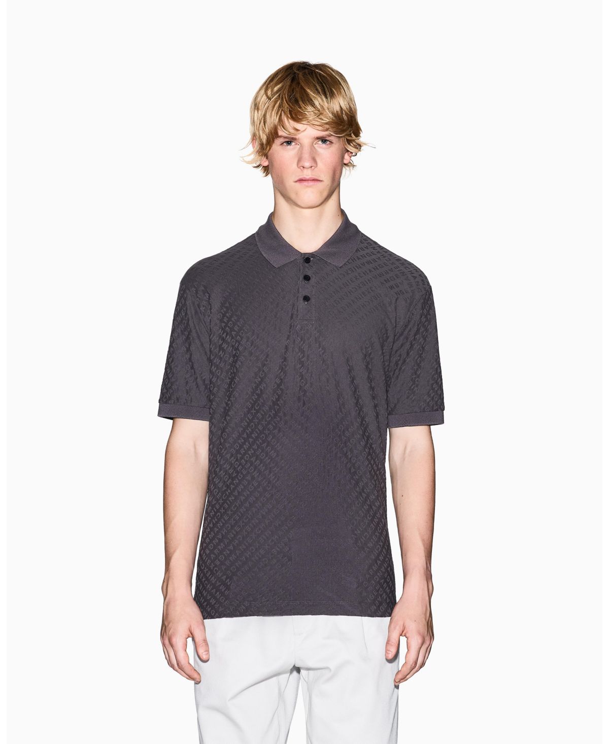 Мужская рубашка поло из мерсеризованного хлопка с жаккардовым логотипом