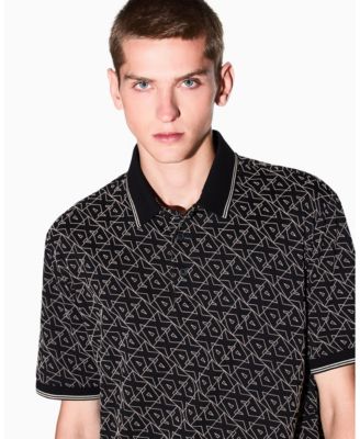 Men's Allover Logo Collar Tipping Polo Shirt