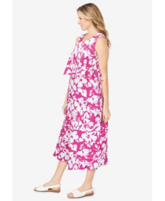 Plus Size Layered Popover Maxi Dress