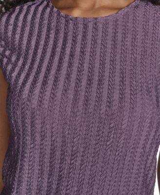 Petite Cap Sleeve Textured Knit Top