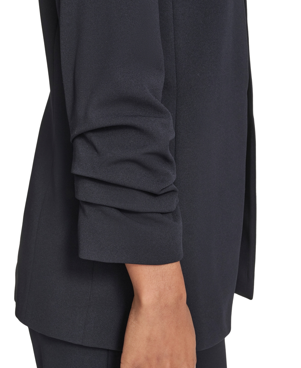 Calvin Klein Women's Scuba Crepe Long Sleeve Jacket In Blue