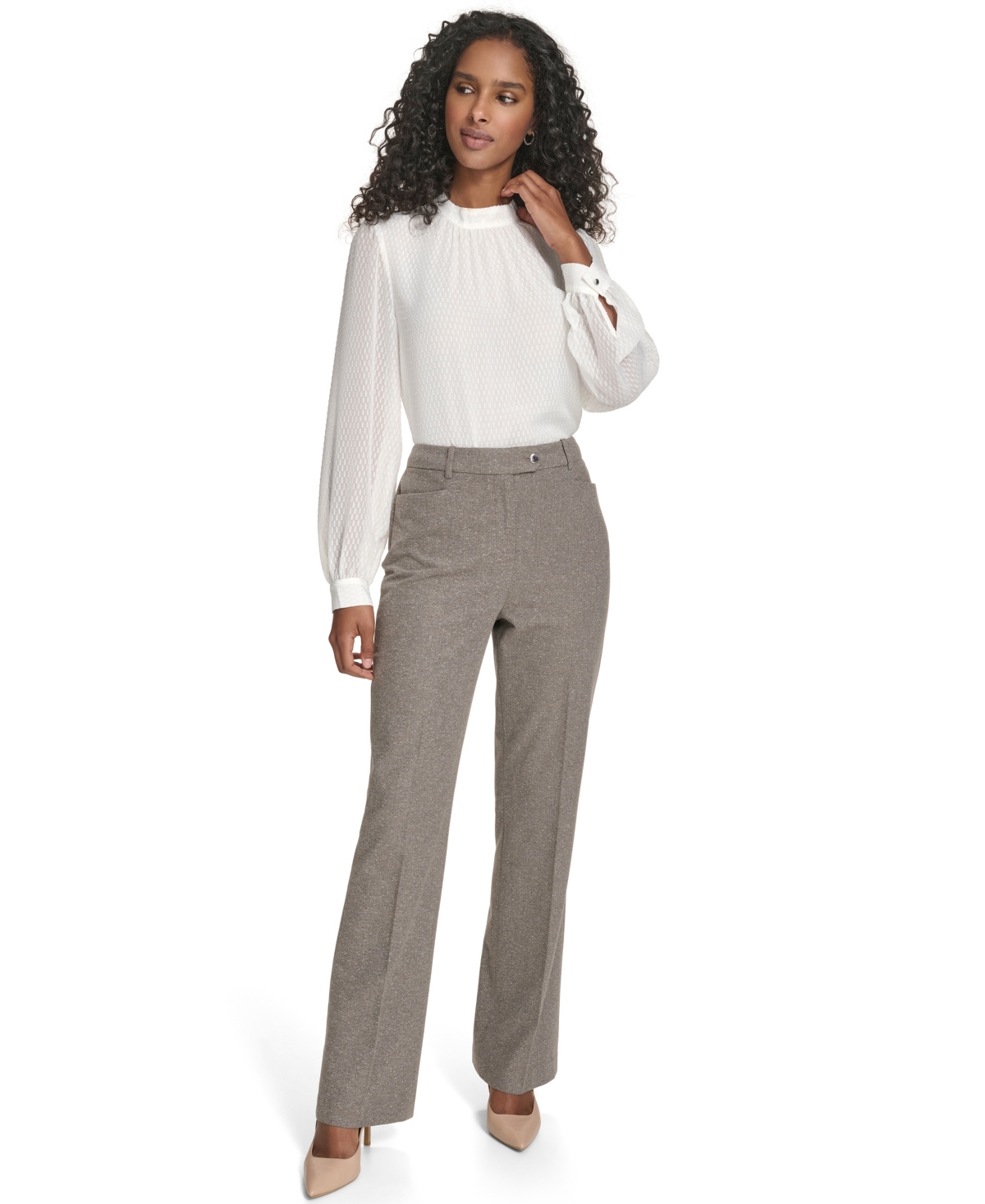 Calvin Klein Women's Modern Fit Pants In Brown