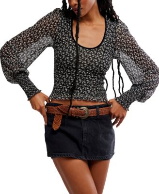Women's Dottie Bow Printed Top