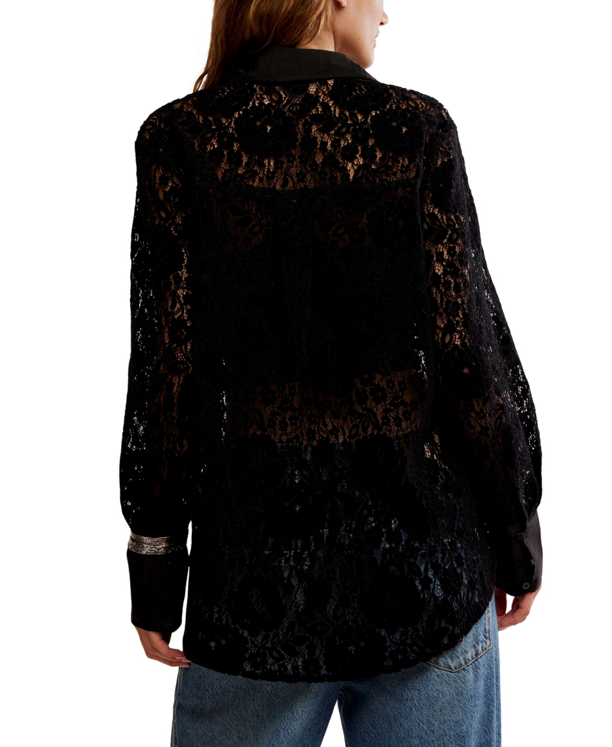 Free People Women's Faith Collared Long-Sleeve Top