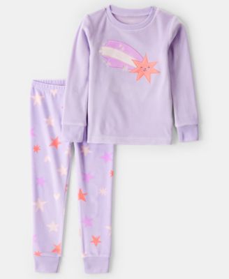 Carter's - Girls Toddler 2T-5T 2-Piece Star Print Snug Fit Long-Sleeve Top and Pants Pajama Set