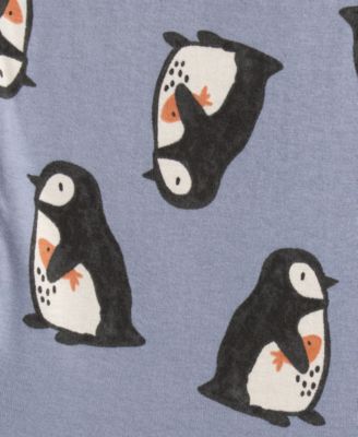 Boys' Toddler Penguin and Polar Bear Loose Fit Top and Pants, 4-Piece Pajama Set