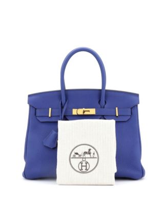 Birkin 30 Handbag Blue Togo with Gold Hardware