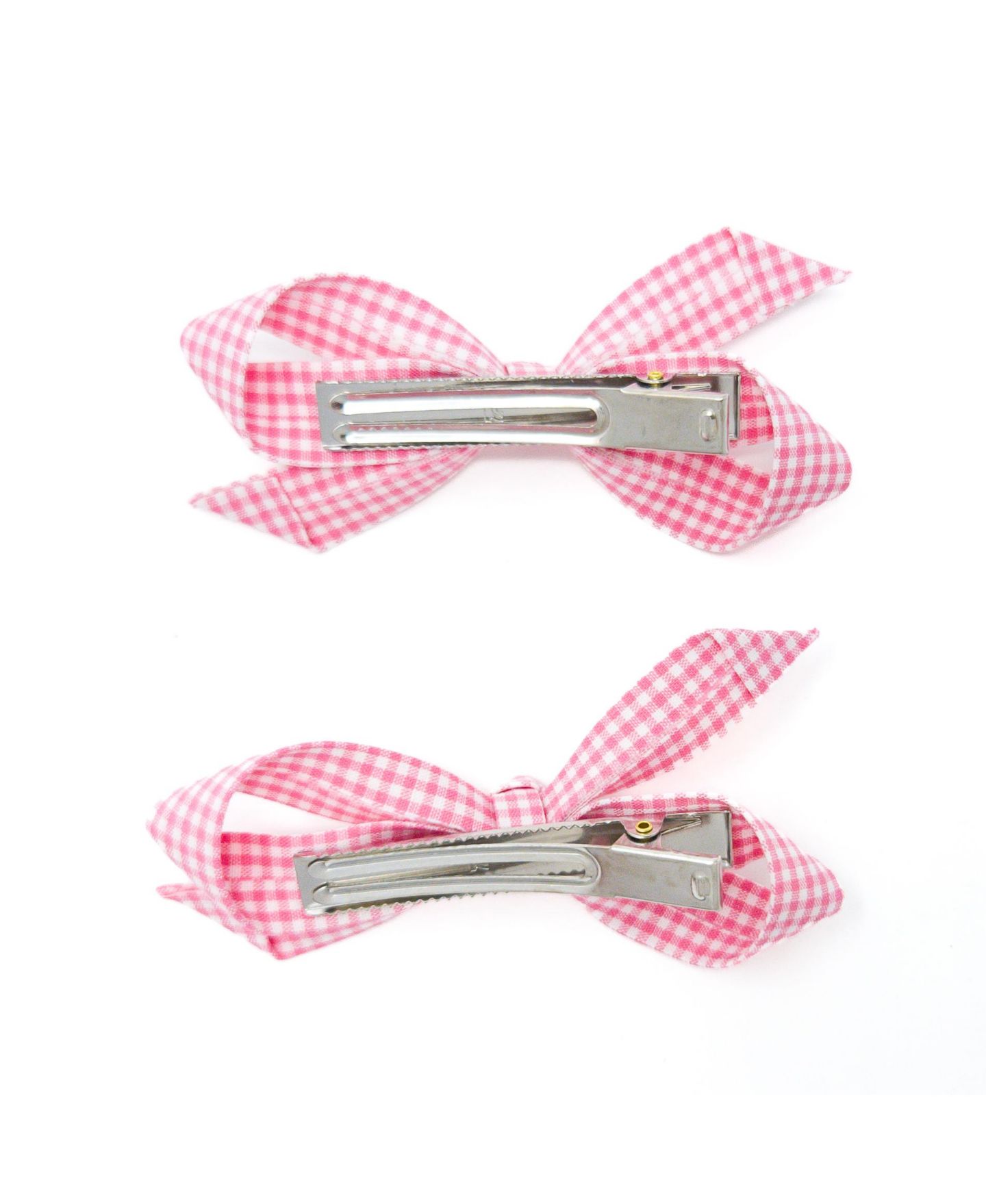 Аксессуары для волос Puttisu 2pc Bow Clip Set для девочек, цвет: Розовый в мелкую клетку — фото 3