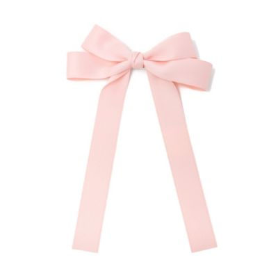 Puttisu Classic Long Ribbon Bow Clip - Blush pink 25$