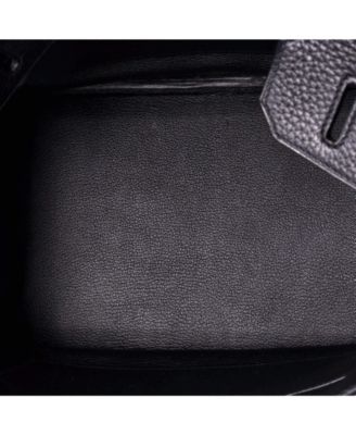 Birkin 30 Handbag Black Clemence with Palladium Hardware