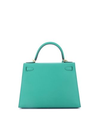 Kelly 28 Handbag Green Epsom with Gold Hardware