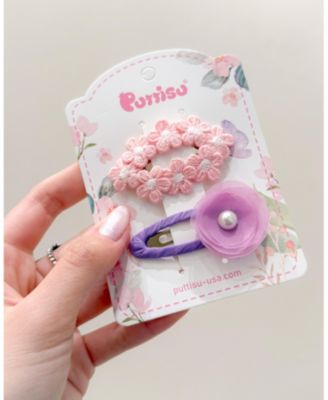 Girls 2pc Hair Clip Set - Tulle Bloom Petals