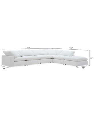 Fog 6-Pc. Fabric L-Sectional Ottoman End Sofa Set