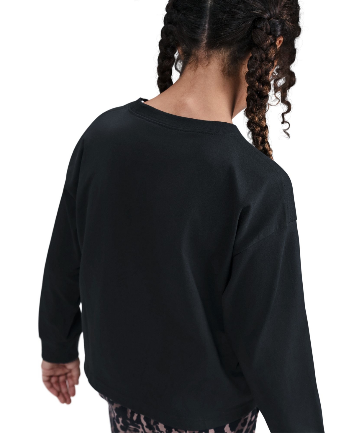 Nike Girls 7-16 Sportswear Long-sleeve T-shirt In Black