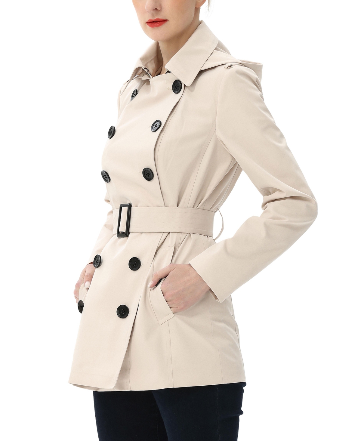 kimi + kai Women's Classic Short Trench Coat
