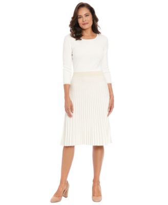 London Times - Women's Mock Neck Pleated Dress