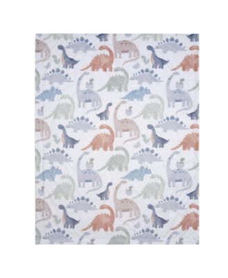 Dino-Might Ultra-Soft Fleece Watercolor Dinosaur Baby Blanket