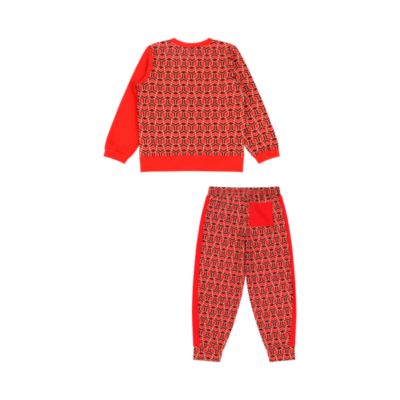 Boys Crewneck Sweatshirt and Jogger Pants Set - Red Multicolor