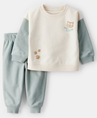Carter's - Baby Boys 2-Piece Hey Tiger Long-Sleeve Sweatshirt and Pants Set
