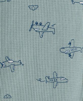 Baby Boys' Airplane Print Long-Sleeve Bodysuit and Pants, 3-Piece Set