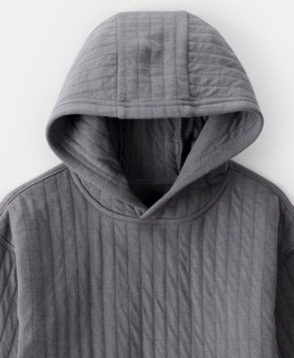 Boys Toddler 2T-5T Ribbed Hoodie and Pants, 2-Piece Set