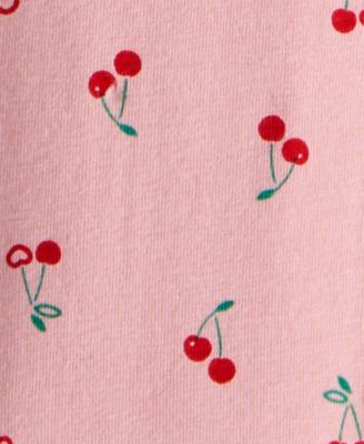 Girls' Toddler 2T-5T Cherry Bow Long-Sleeve Sweatshirt and Leggings, 2-Piece Set