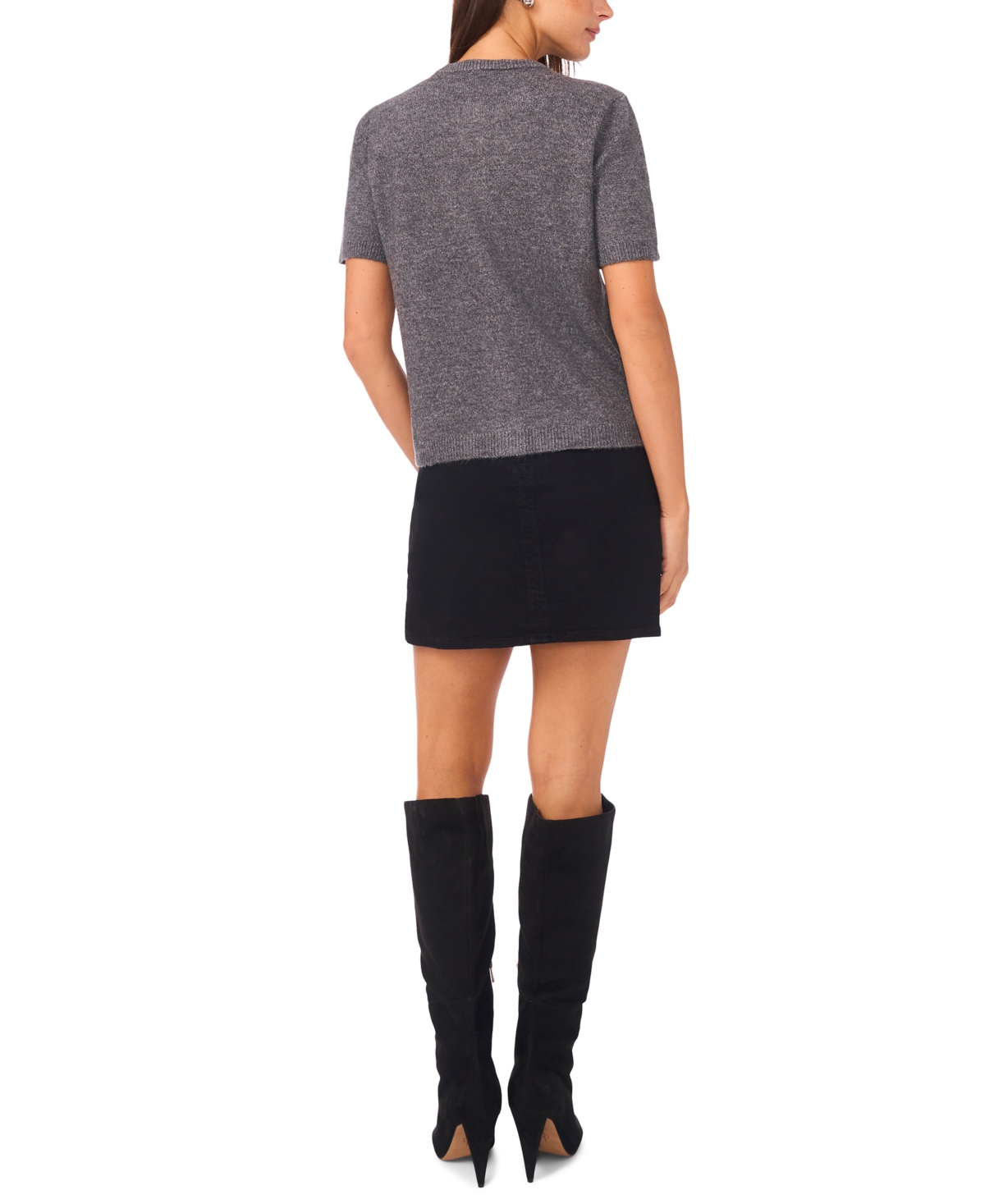 Vince Camuto Women's Crewneck Cropped Cardigan Sweater