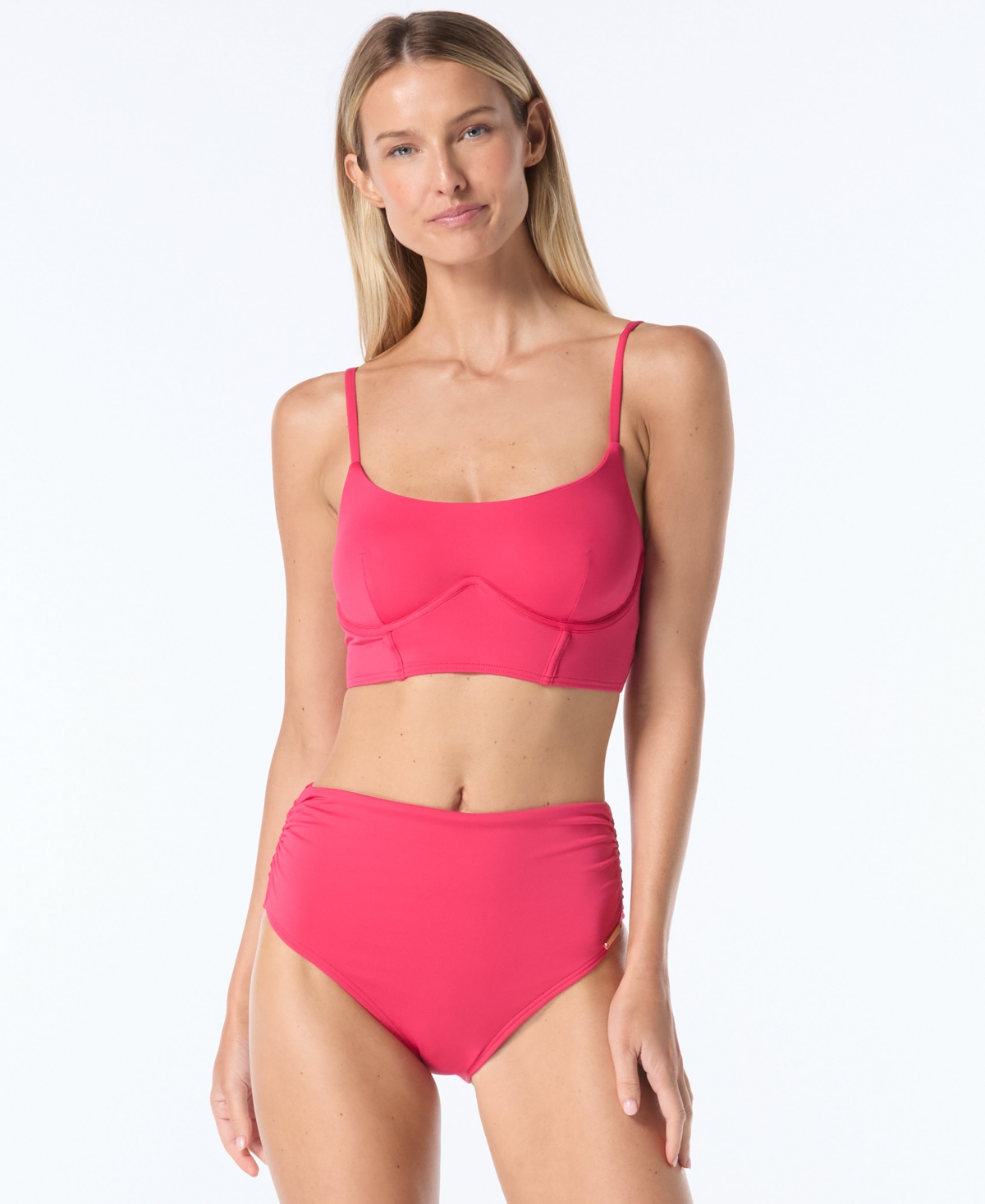 Vince Camuto Women's Corset Bikini Bra Top In Red