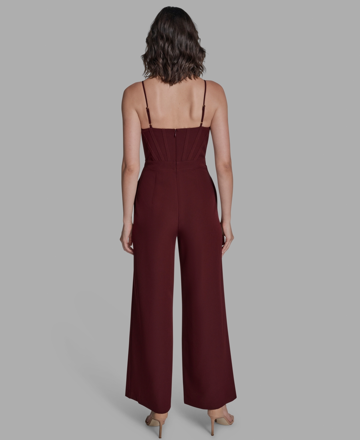 Bcbg Women's Square Neck Wide Leg Jumpsuit In Brown