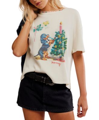 Women's Merry Meowy Graphic Short-Sleeve T-Shirt