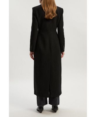 Women's Wool Blend Tailored Fitted Maxi Coat
