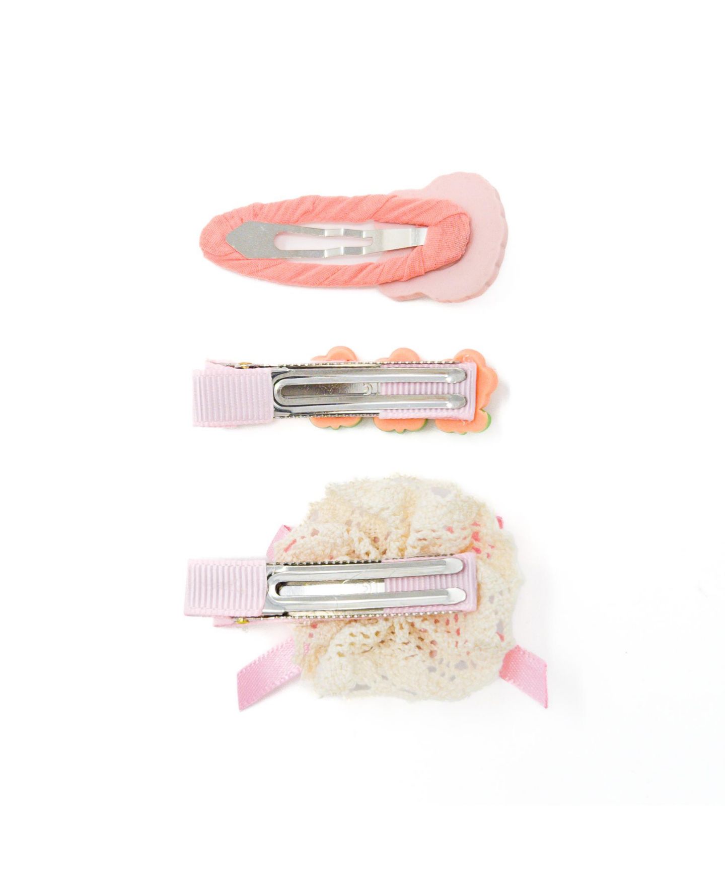 Аксессуары для волос Puttisu 3pc Hair Clip Set - Cookie Bunny Bloom для девочек, цвет: Оранжевый — фото 2