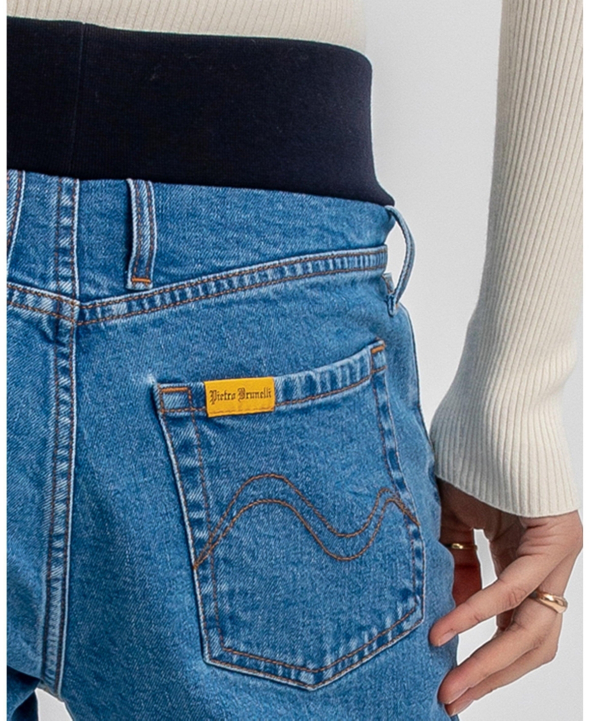 Pietro Brunelli Maternity Regular Straight Jeans Medium Wash