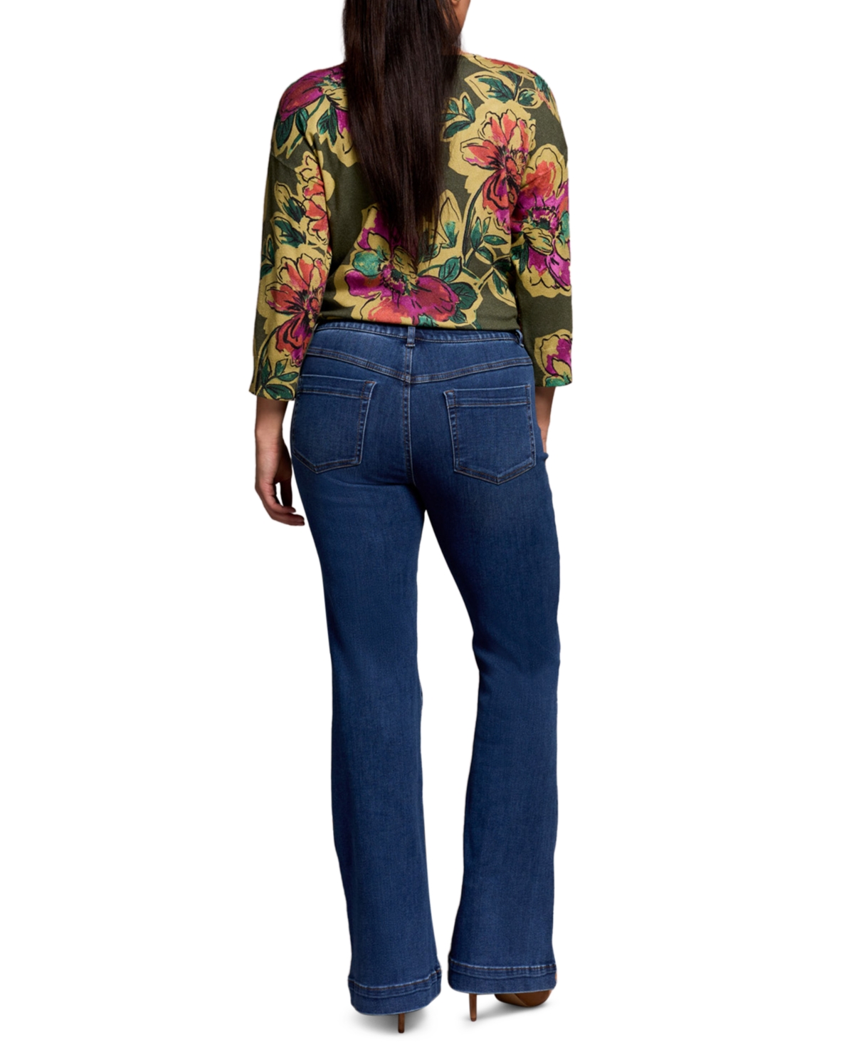Tribal Women's Audrey Boundless Stretch Denim Pull-on Flare Jeans In Blue